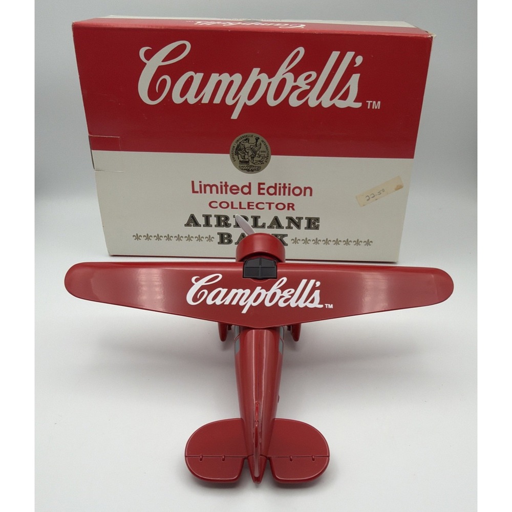 Liberty Classics Campbell's Ltd Ed Collector Die-cast Metal Airplane Coin Bank